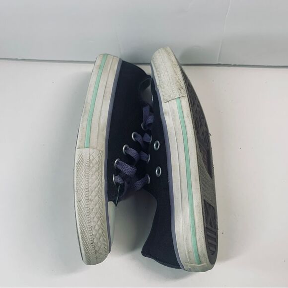 Converse All Star Double Ox Tongue #642905F Black Purple Shoes Junior Size US 12 - Picture 6 of 9